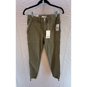Kensie Jeans Women's Size 2/26 Vineyard Green Utility Pants Raw Hem NWT